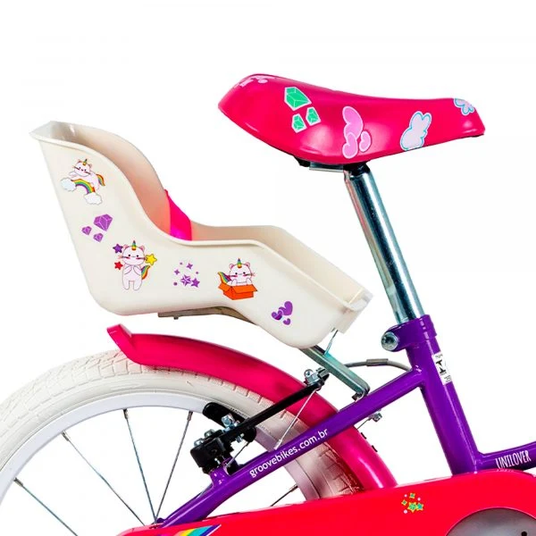 Bicicleta Infantil Groove Unilover Aro 16 Violeta c/ Porta Boneca - Image 3