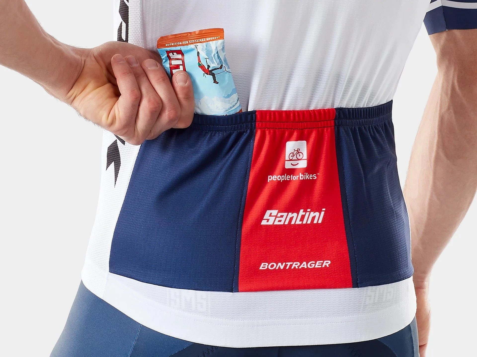 Camisa Santini Masculina TREK-Segafredo Branca/Azul/Vermelha - Image 4