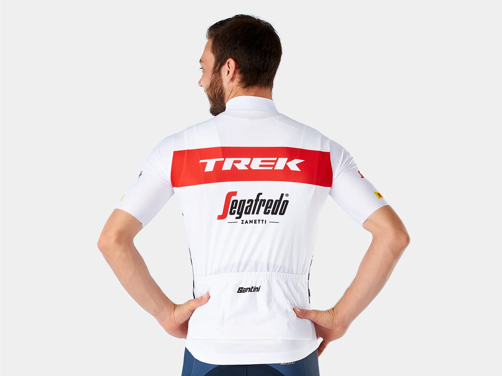 Camisa Santini Masculina TREK-Segafredo Branca/Vermelha - Image 2