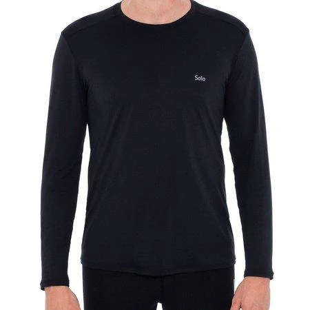 Camiseta Solo Ion UV Manga Longa Masculina Preto